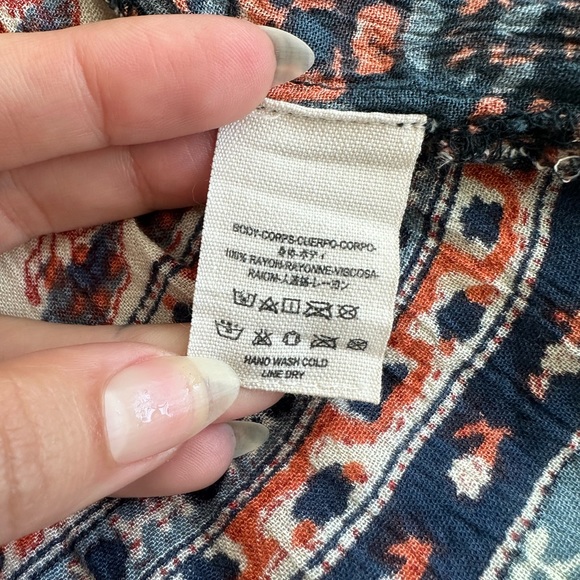 Free People Caravan Patchwork Multicolored Button Front Shirt - Picture 7 of 7